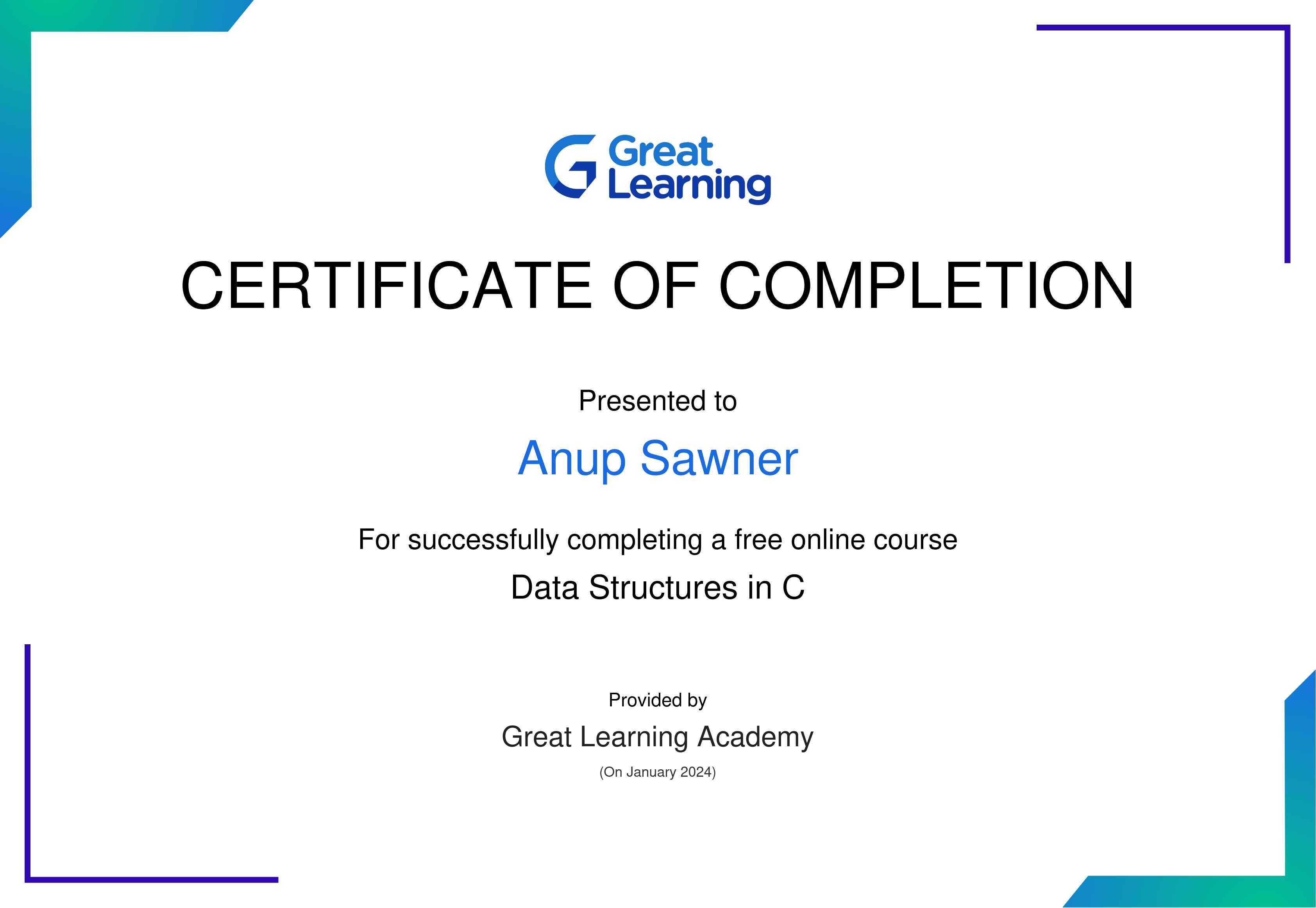Course Certificate Course certificate